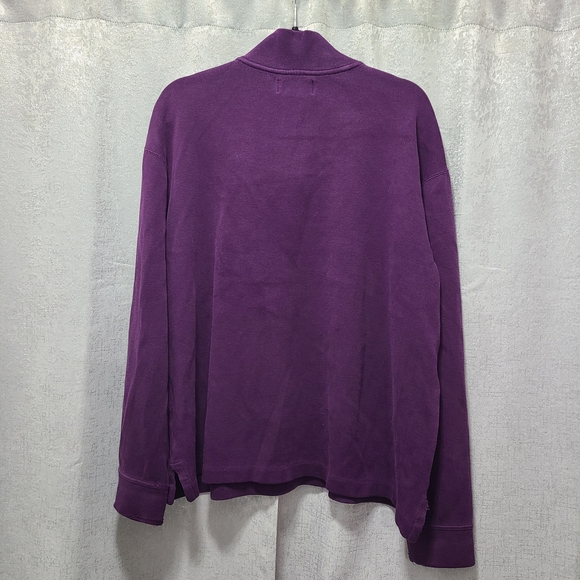Vtg Polo by Ralph Lauren Purple Men's XL Qtr Zip Shirt Cotton Worn Cuffs Slits - Picture 9 of 12